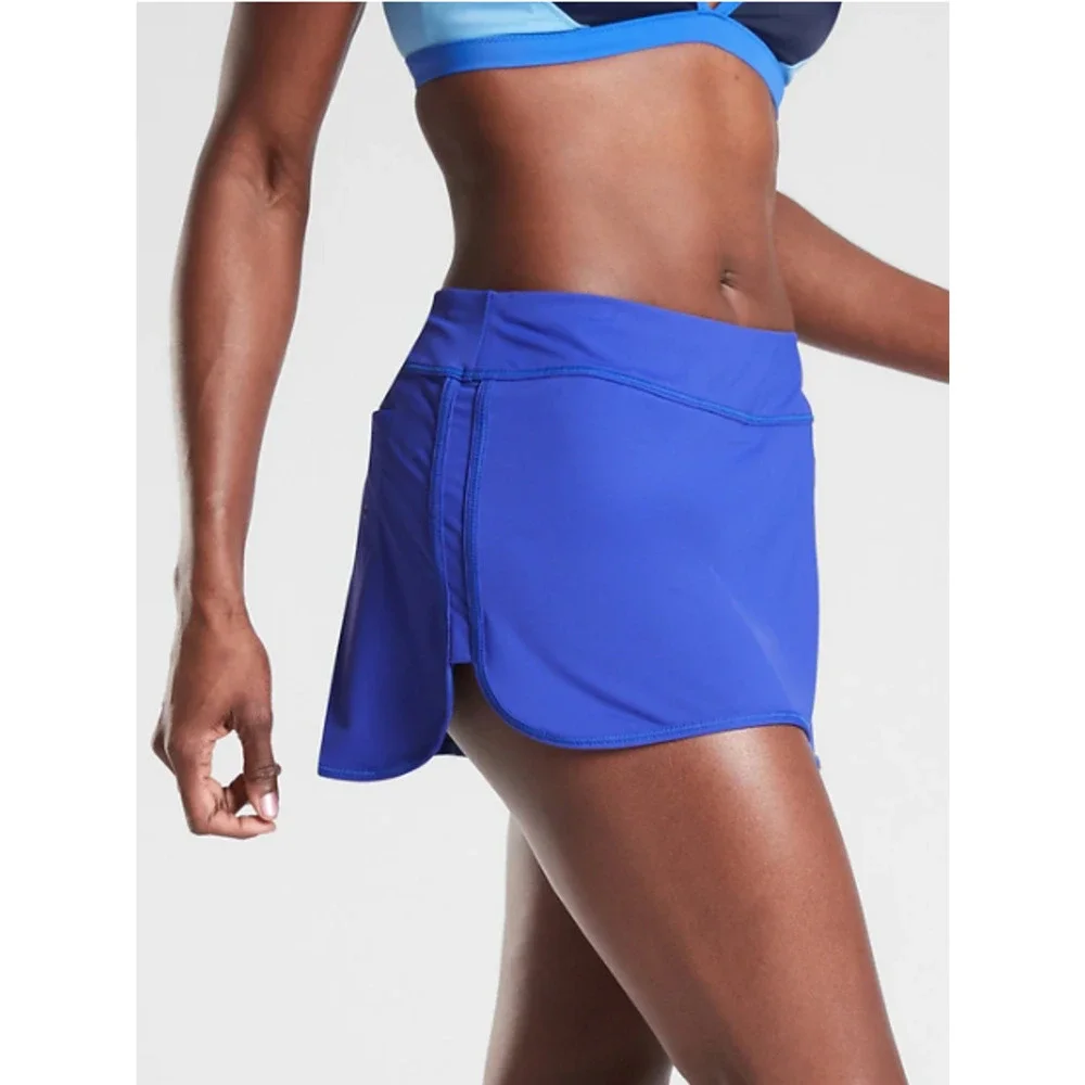 Athleta S yacht blue Tidal Skirt skort swim bathing suit bikini coverup vacation